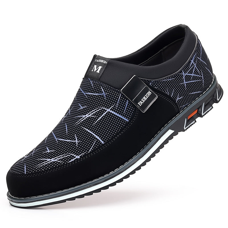 Color Printing Plus Size Leather Shoes Assorted Colors Slip On Feet