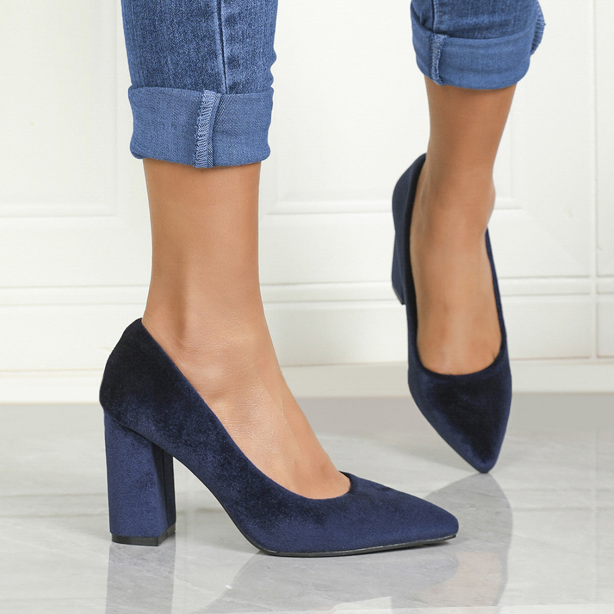 High Heels Women's Sandals Plus Size Black Pointed Toe